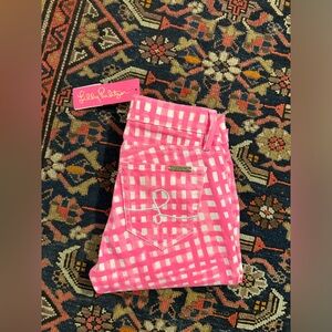 NWT 00 Lilly Pulitzer South Ocean Skinny Crop Jeans Pink Tropics Feeling Beachy